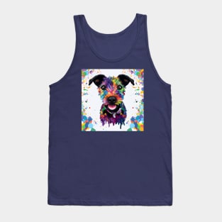 Patterdale Terrier Portrait Painting Art Tank Top